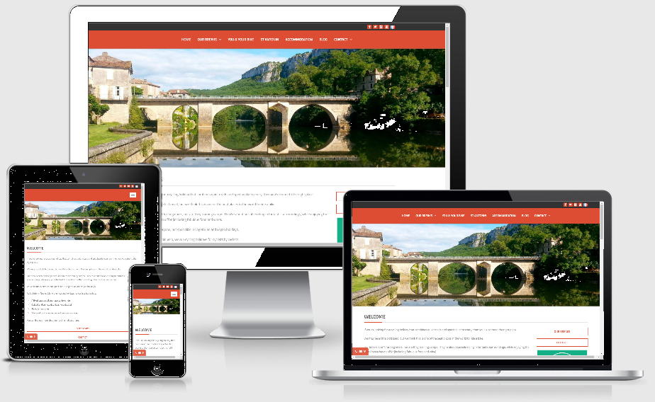 mobile, tablet, and desktop view of the St Antonin Noble Velo website